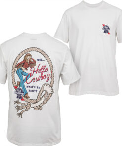Pabst Blue Ribbon Hello Cowboy! Front and Back Print T-Shirt