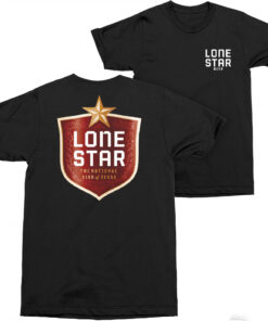 Lone Star Beer Badge Logo Front and Back Print T-Shirt