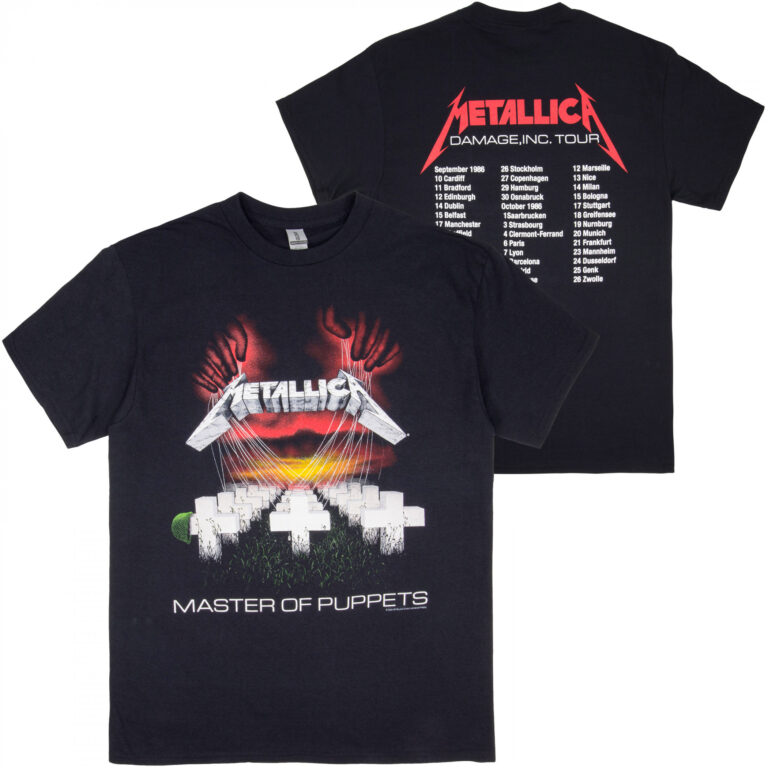 Metallica Master Of Puppets Tour ’86 Album Cover & Tracks T-Shirt