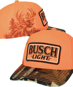 Busch Light Blaze Orange Buck Hunter Camo Brim Adjustable Hat