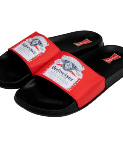 Budweiser Logo Label Soccer Slides Adult Sandals